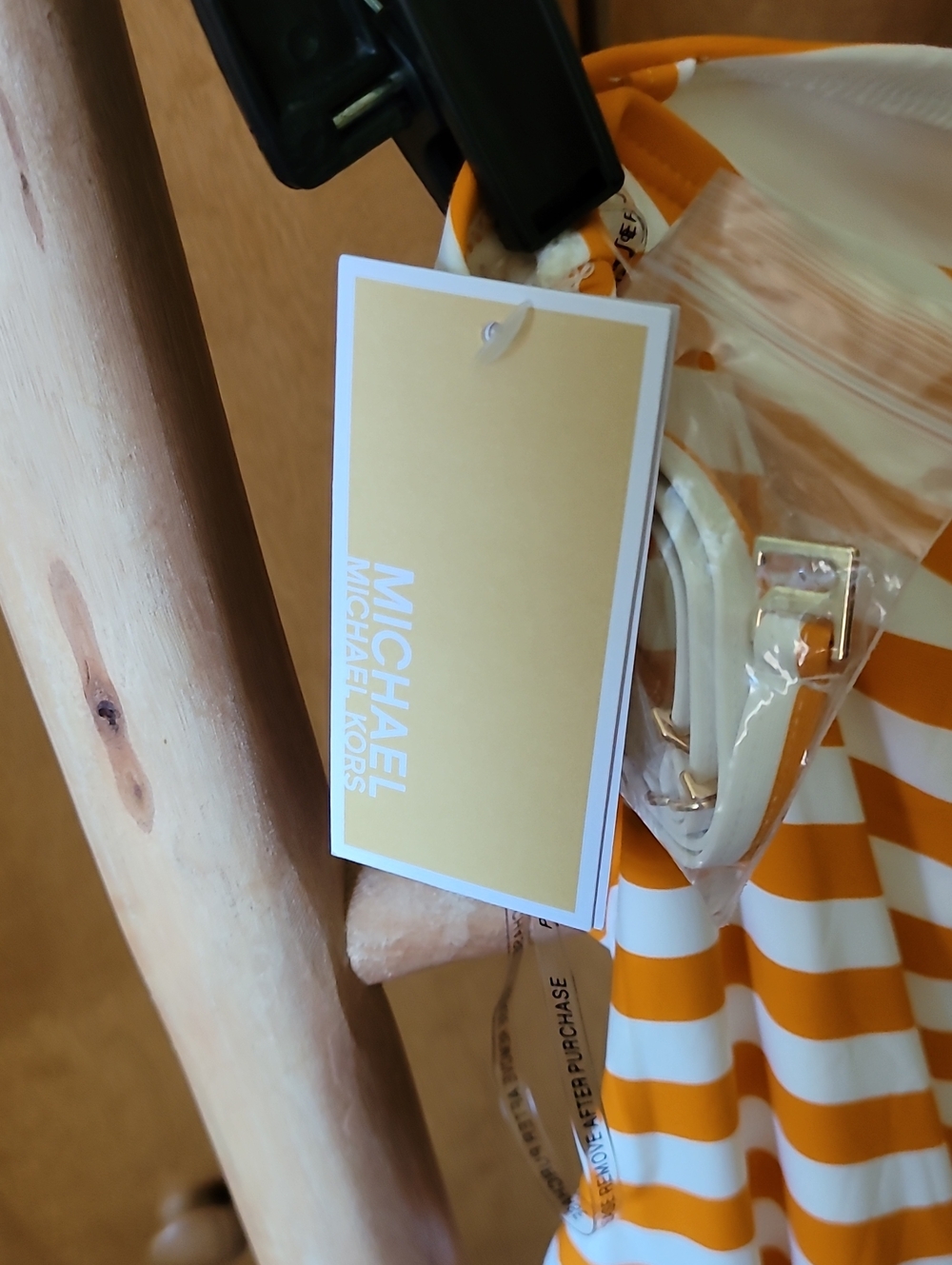 Michael Kors Striped One-Piece Swimsuit in Orange and White - Picture 5 of 6
